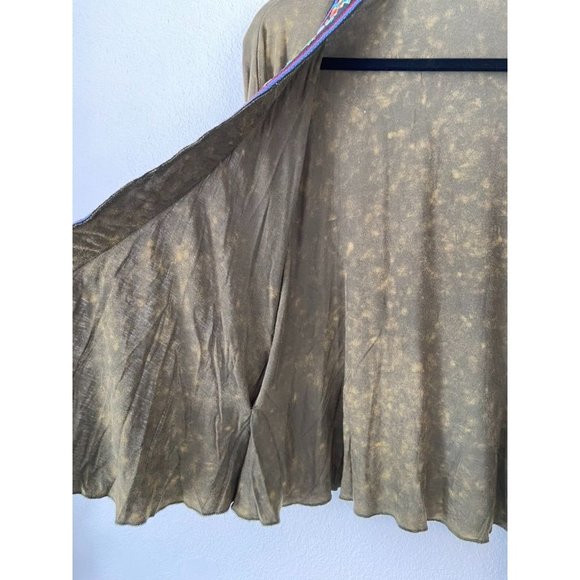 POL women's‎ medium green open front kimono aztec patterned casual cardigan - Picture 4 of 8